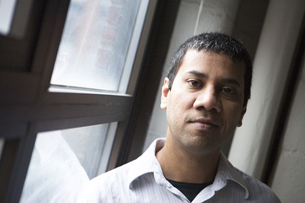 Professor Venkatesh Murthy performs experiments on the brain to identify olfactory receptors. Staff Photo Matt Craig/Harvard University News Office